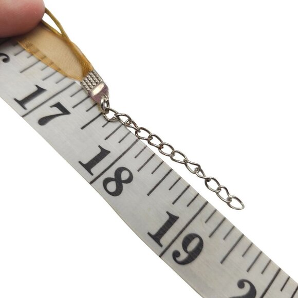 Multi-Color Venetian Glass Teardrop Pendant Ribbon Necklace Lobster Clasp VTG - Picture 5 of 5